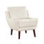 Chaise d'appoint en chenille beige avec pieds en bois massif et coussins réversibles-134537606