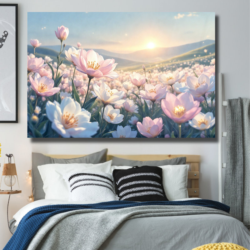 Art mural en verre trempé Wildflower Field, 30" H x 40" W