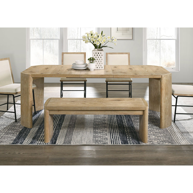 Banc contemporain l 51 po, chêne