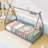Twin Bed With Guardrails And Slats-670245711