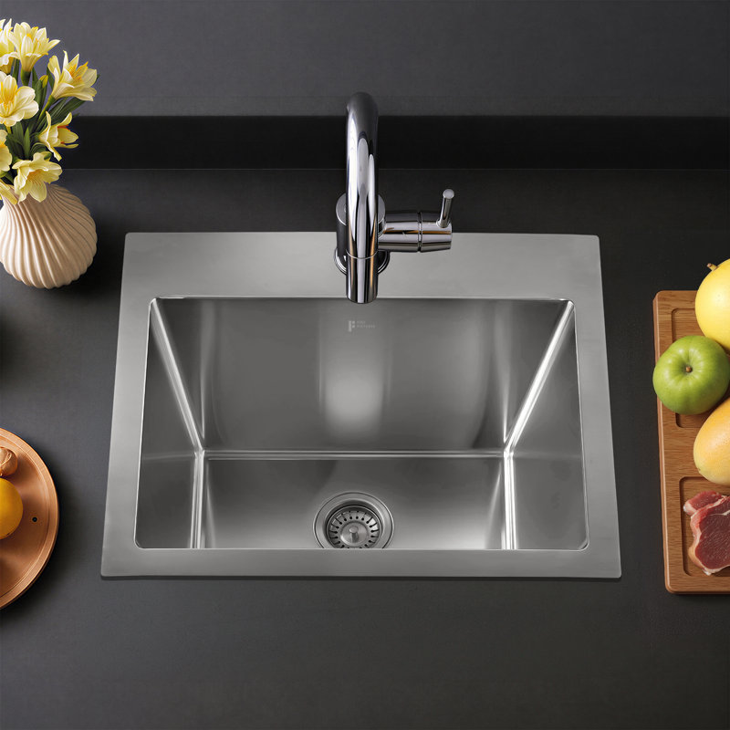 Évier de cuisine à double fixation en acier inoxydable de calibre 18 Fine Fixtures