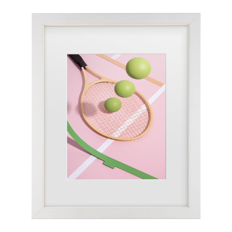 Julia Ramiro Tenis5, art encadré mat, Cadre blanc, H 13 po x l 16 po
