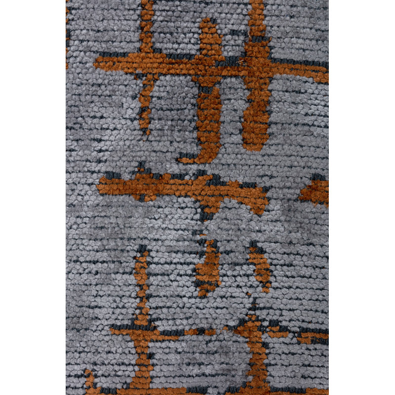 Rapture Orange/Gray Abstract Luxury Area Rug, Rectangle 7'10" x 11'2"