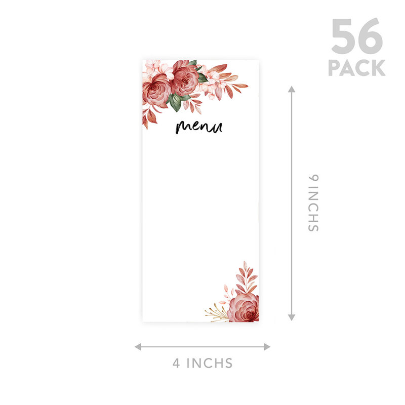 Boho - 52 cartes de menu Boho