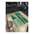 Green Themed Abstract Geometric Patterned Fringed Modern Decorative Carpet-746244645