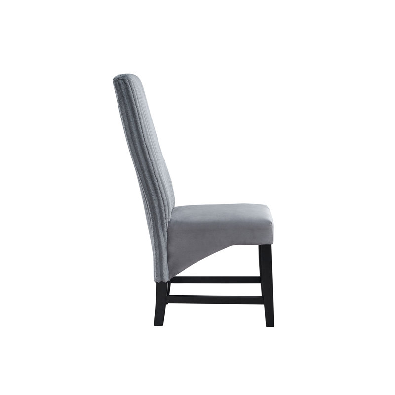 Chaise d'appoint en velours côtelé gris