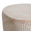 Table d'appoint ronde à structure cylindrique fuselée, finition travertin