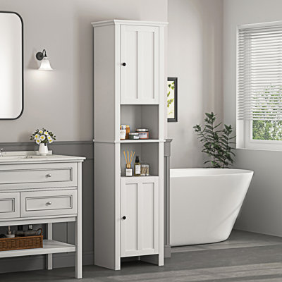 Bathroom Floor Storage Cabinet with 2 Doors and shelves
