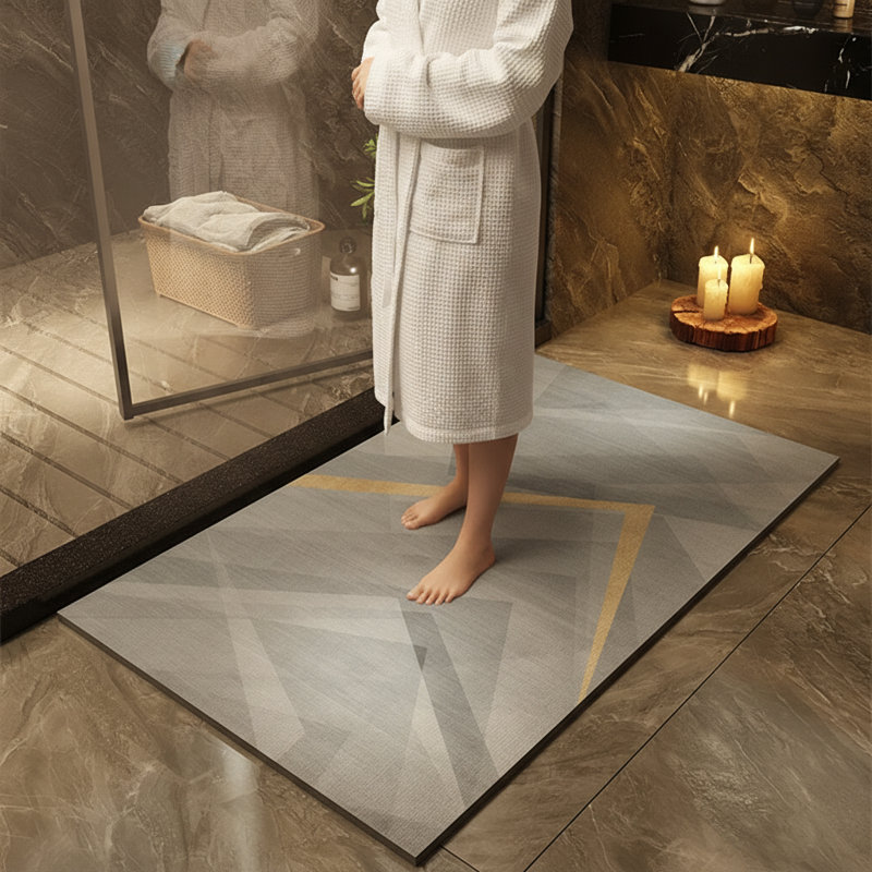 Tapis de salle de bain en pierre Diatomaceous Earth