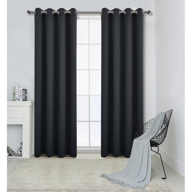 Fet Curtain Pair, 50" x 90", Black