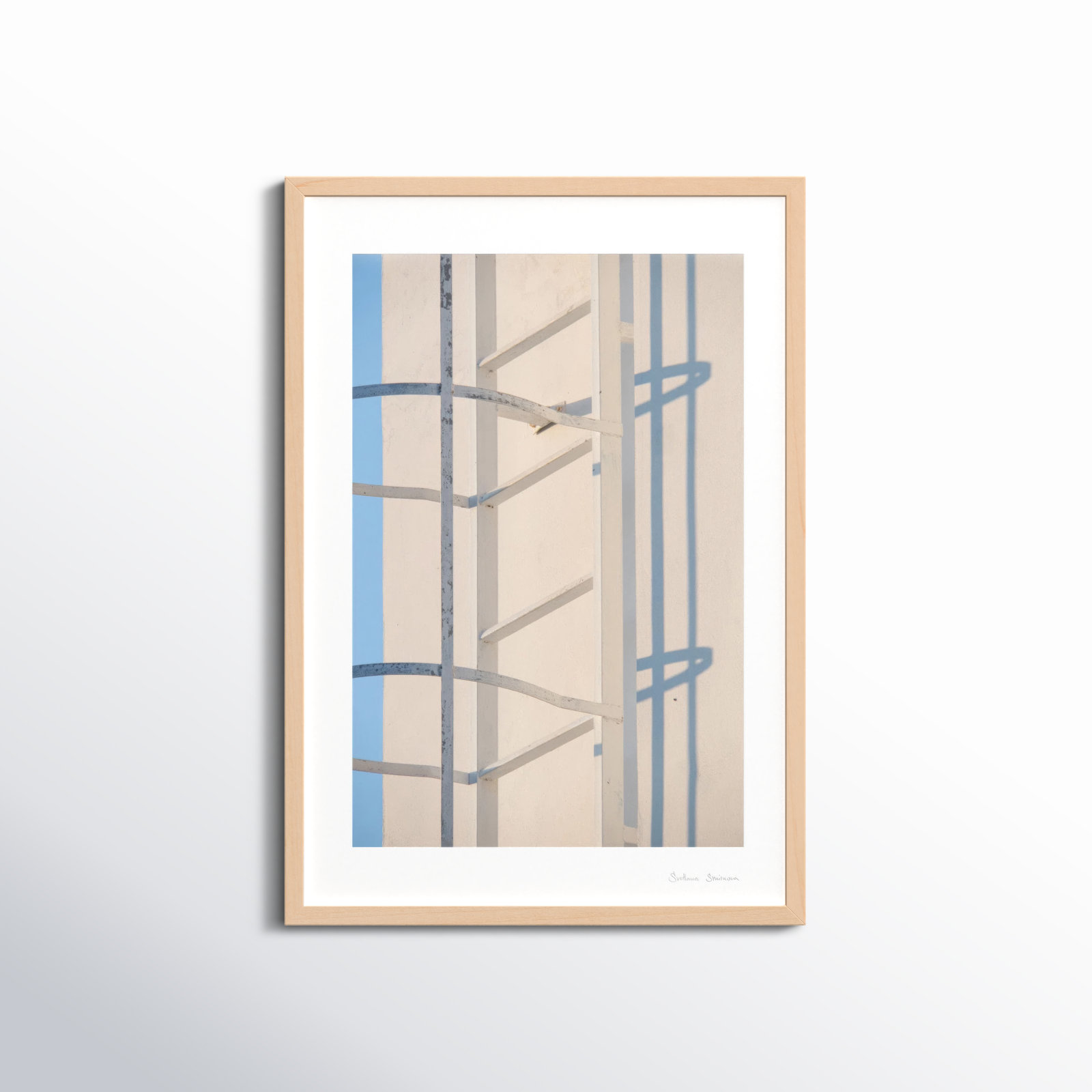 Lowell "White Fragments from Greece 3" Print, 25" H x 17.5" W x 1.25" D, Maple