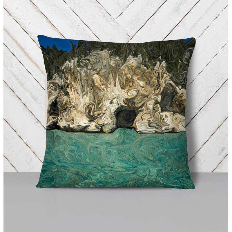 Throw Pillow With Insert, Brown/Green 4, 16"H x 16"W
