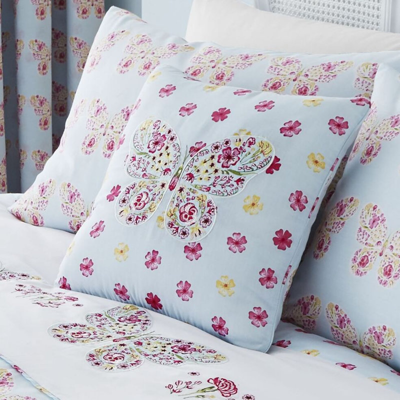 Embroidered Butterfly Scatter Cushion