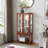 Curio Cabinet Lighted Curio Display Cabinet With Open Storage Space,Solid Wood Legs And Adjustable Shelves, Acrylic Mirrored Back Panel, Tempered Glass Doors,3 Tier And One Open Space(E26 Light Bulb N-113183237