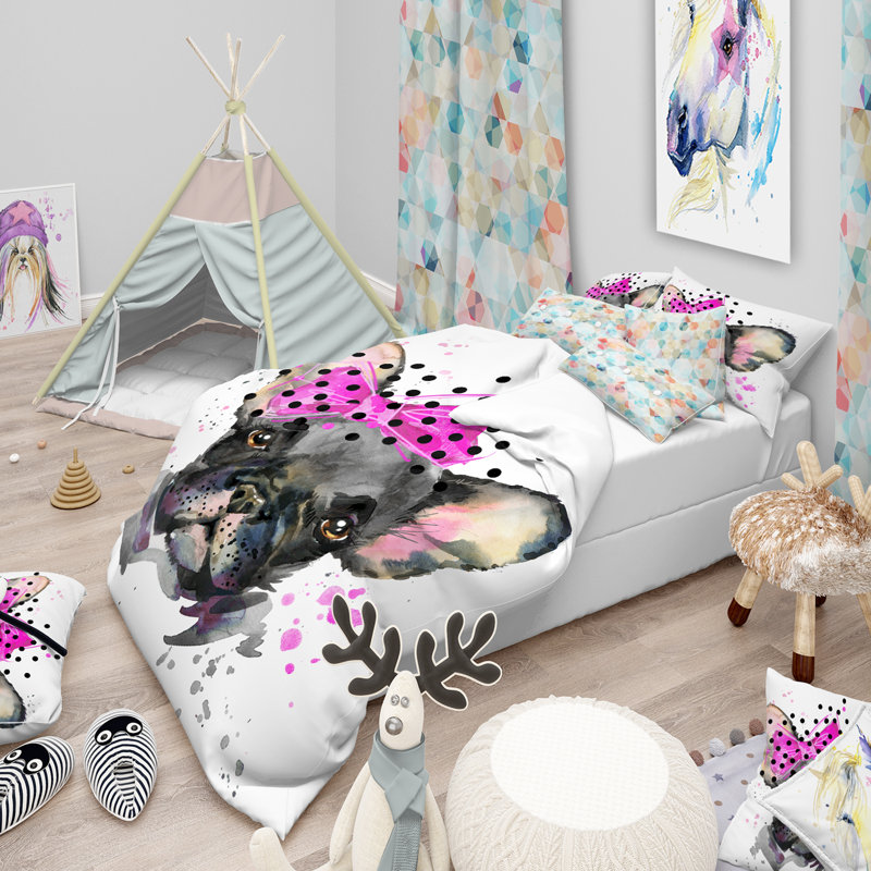 Ensemble de housse de couette moderne et contemporaine, Housse simple + 1 taie décorative