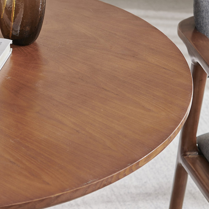 Nut-brown Round Solid Wood Dining table, 29.53"H x 31.5"L x 31.5"W