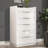 Highgloss 50.2" Tall 5 Chest Dresser of Drawers With Mirror, White  @Trishia Mae Gurrea-298772828