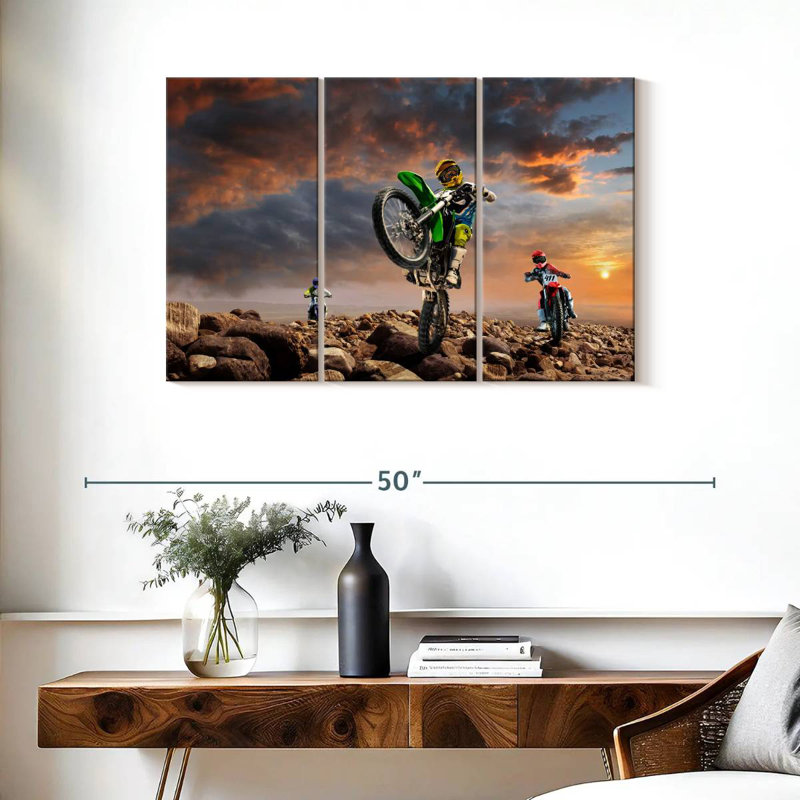 Sireci Volcano Dirt Bike Race, 24" H x 38" W