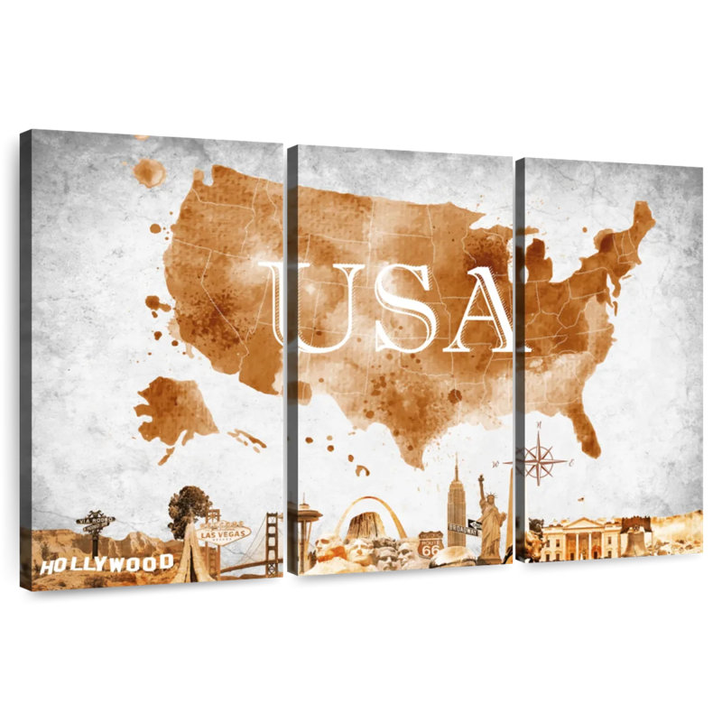 Aliaz Coffee USA Map, 28" H x 45" W