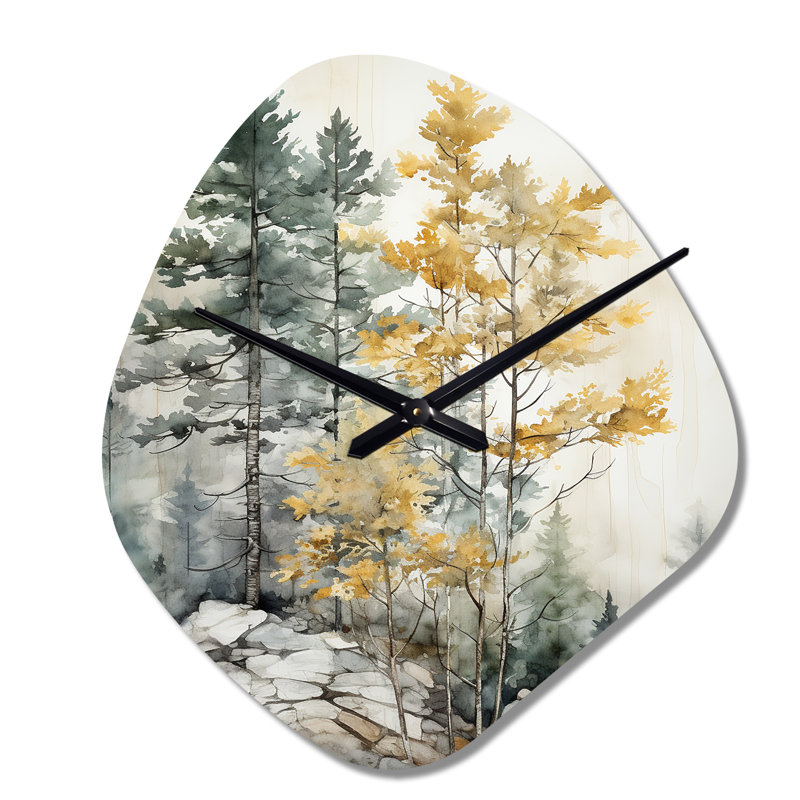 Forest Minimalisme Guardians II - horloge murale asymétrique en métal, forme unique, Grand