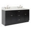 Meuble-lavabo double autoportant 72 po avec plateau en quartz Abell-94003705