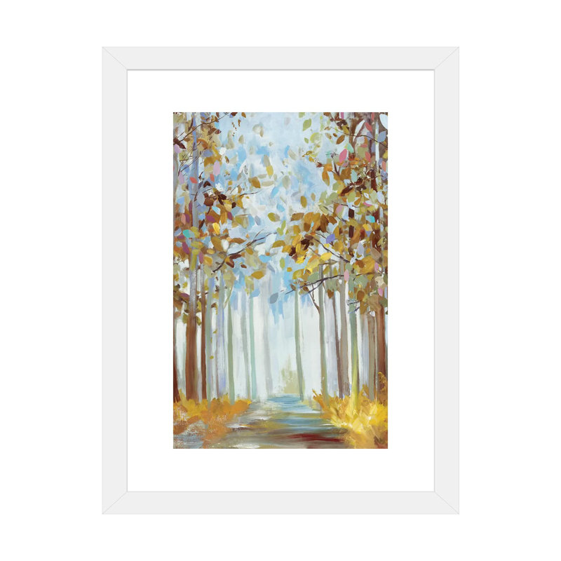 Reproduction d’art, "Walking into a Gold" par Allison Pearce, Papier encadré blanc, H 32 po x l 24 po x P 1 po, Blanc