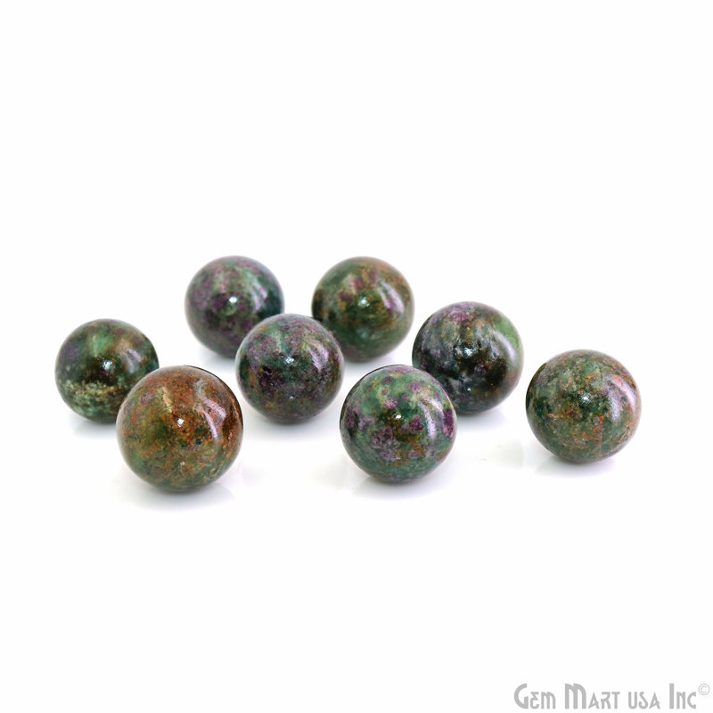 Natural Polished Gemstone Sphere, Decorative Accent, Smooth Ball Home Decor, 15-25mm, Ruby