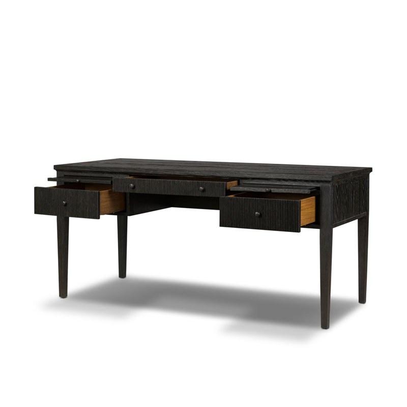 Bush Executive Desk, Distressed Black Oak