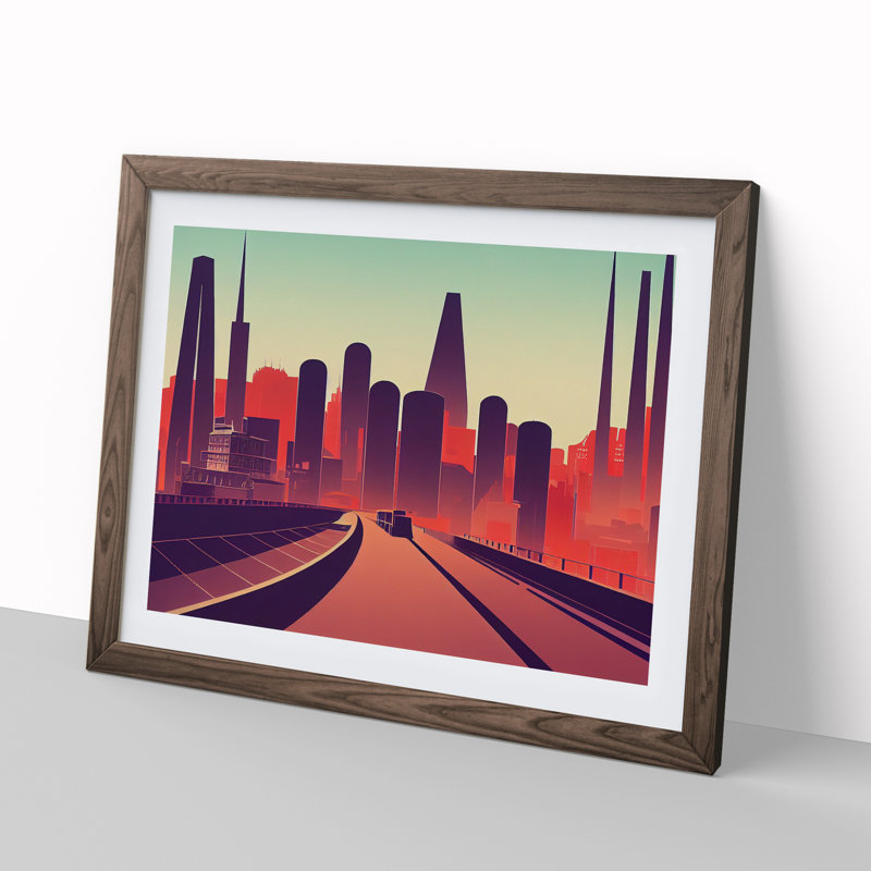 City Skyline Vol.6 - Framed Print, 34cm H x 46cm W x 2cm D, Walnut Framed
