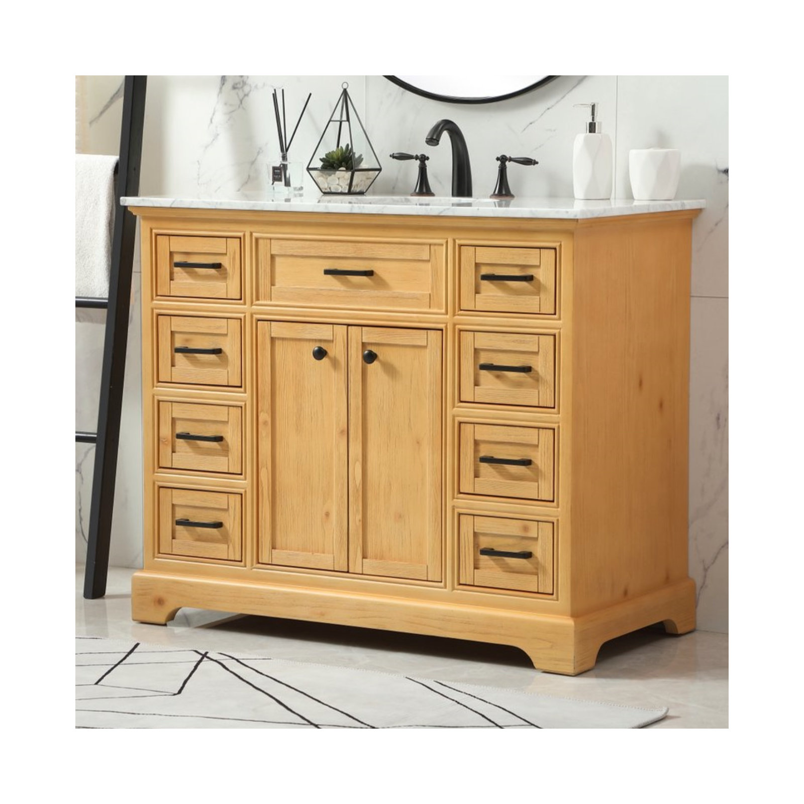 Hermes 42" Single Bathroom Vanity Set, Natural
