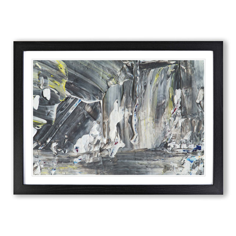 Abstract Art Painting Vol.226 by S.Johnson - Picture Frame Painting Print, 27cm H x 36cm W x 2cm D, Black Framed