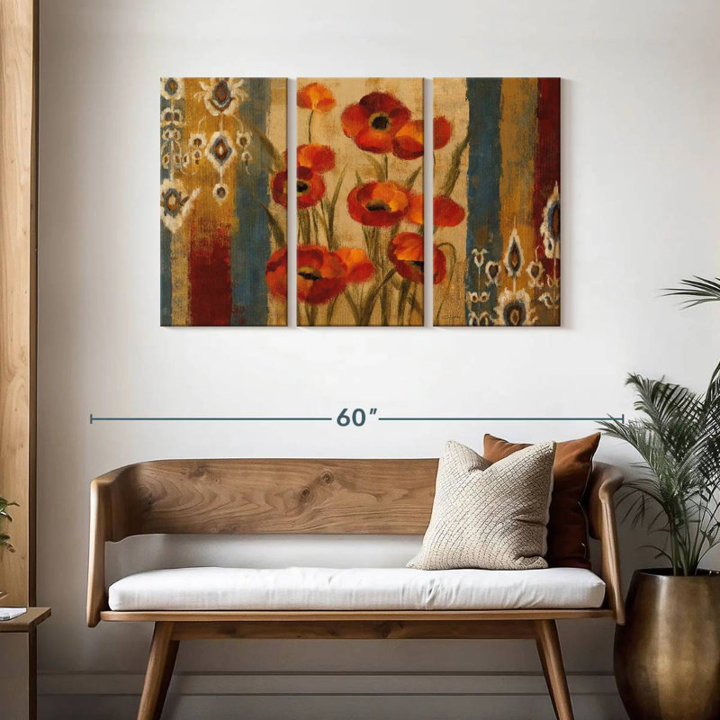 Harnek Ikat Floral Tapestry, 28" H x 45" W
