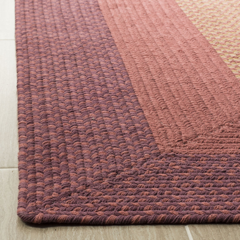 Georgina Hand Woven Cotton Striped Rug, Square 6'