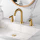Widespread Bathroom Faucet with Drain Assembly