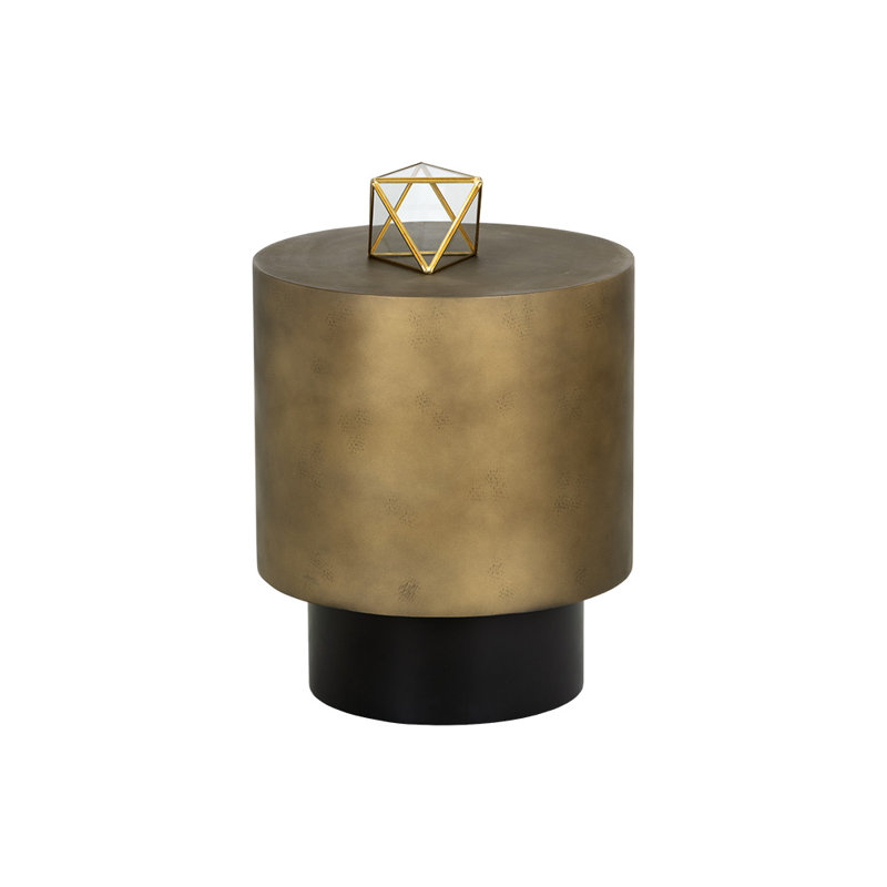 Bernaby End Table, Gold/Black