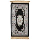High-Quality Hand-Knotted Black And Grey Area Rug