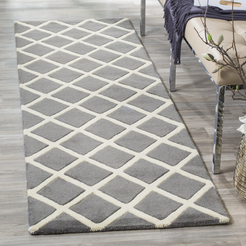 Teresita Hand Tufted Wool Geometric Rug, Runner 2'3" x 7'
