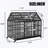Metal Dog Kennels with 4 Lockable Wheels