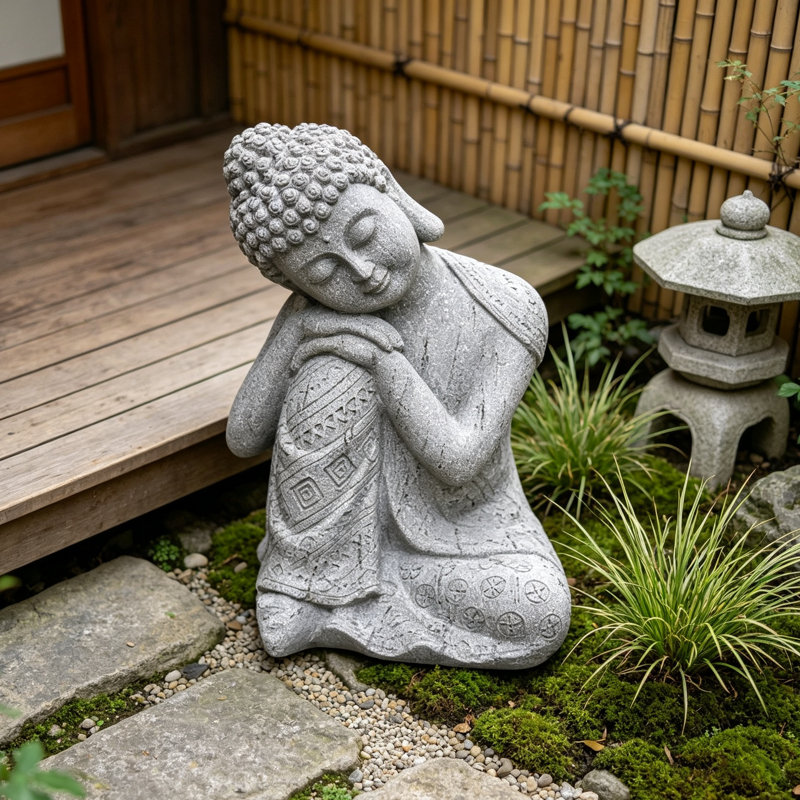 Meditative Sleeping Buddha Figurine - Zen Indoor/Outdoor Garden Decor