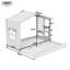 Lit simple avec lit gigogne coulissant et tablettes latérales-133353040