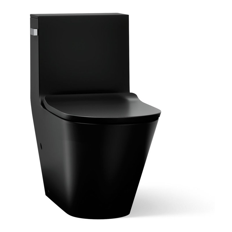 Brazn 1.28 GPF Water Efficient Round One-Piece toilet (Seat Included), Honed Black