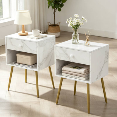 Ensemble de tables de chevet Kempst pour le salon de la chambre à coucher