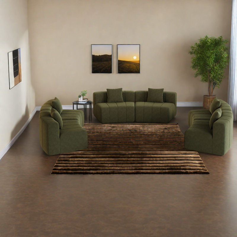 Canapés modernes en chenille vert, conception courbée modulaire pour la maison et le bureau