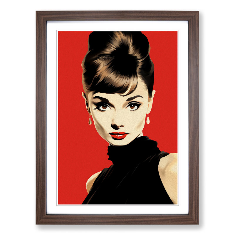 Single Picture Frame Print on Wood, Walnut Framed, 46cm H x 34cm W