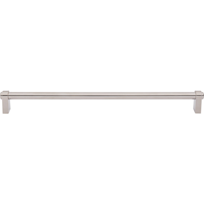 Lawrence Bar Pull, Polished Nickel, 12" Center To Center