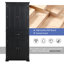 Armoire de rangement de salle de bain avec tablette réglable, portes de tiroir-2097242437