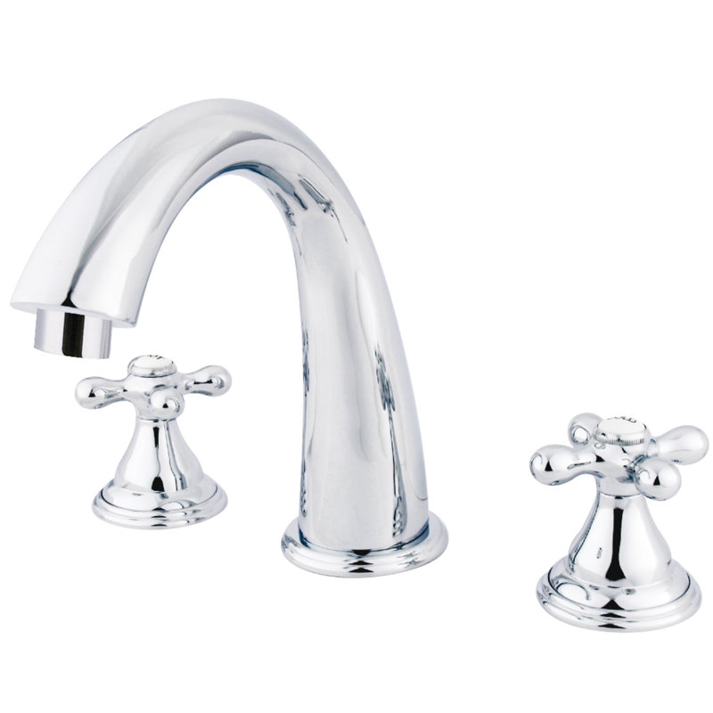 Kingston Brass Vintage Two-Handle 3-Hole Deck Mount Roman Tub Faucet, Polished Chrome