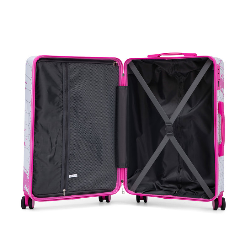 Valise de cabine rigide en polycarbonate rose 20 pouces