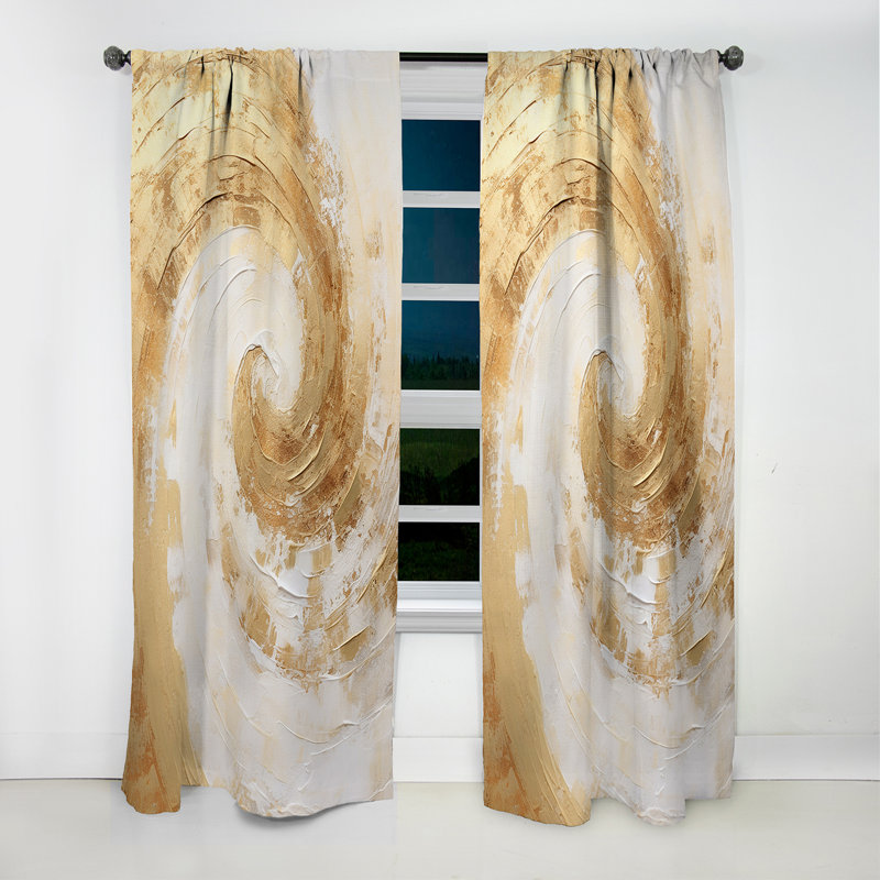 Ebullient Energy Spiral I - Abstract Spirals Curtain - Blackout Abstract Curtain - 1 Panels, 52" W x 108" L