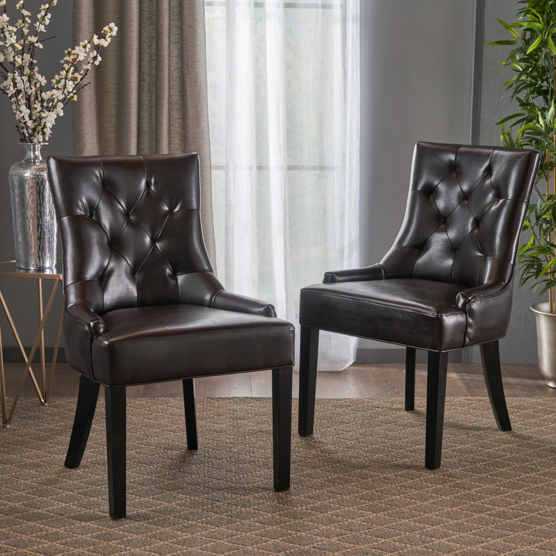 Dining Chairs, Dark Brown PU